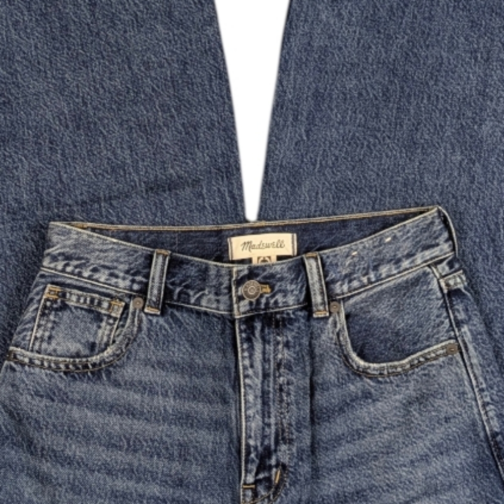 Madewell Superwide Leg High Rise Jeans Size 25 Medium Wash Wide Leg Denim  J1794 - Picture 6 of 11